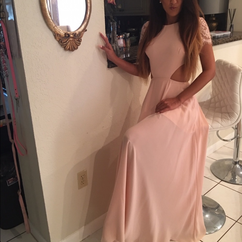 Sexy Pink Bebe Long Dress - Picture 4 of 5